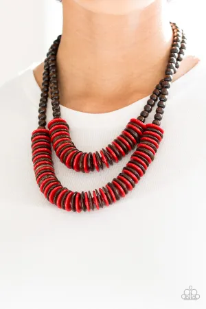 Paparazzi Dominican Disco Necklace Red