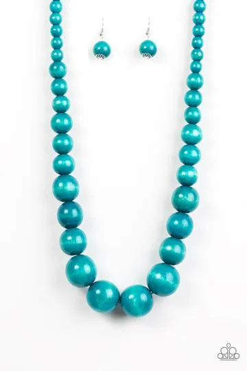 Paparazzi - Effortlessly Everglades  - Green Wood Necklace