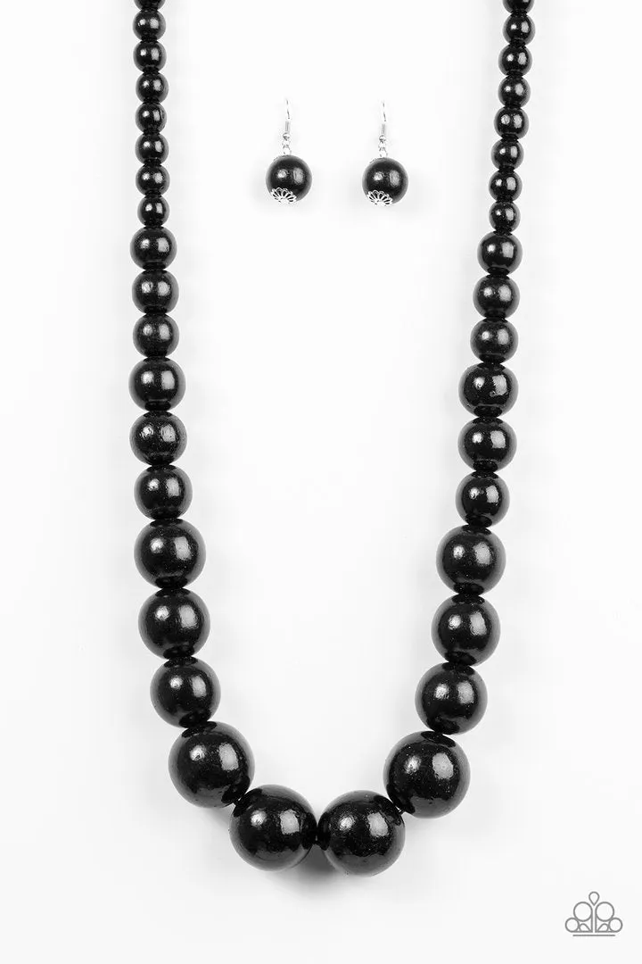 Paparazzi - Effortlessly Everglades  - Green Wood Necklace