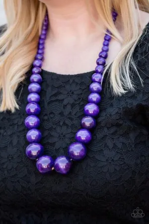 Paparazzi - Effortlessly Everglades - Purple Wood Necklace