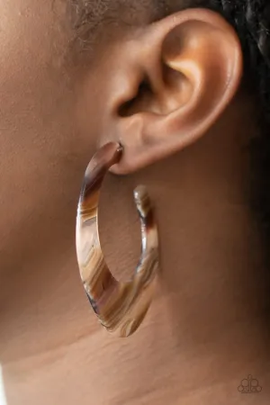 Paparazzi Retro Renaissance Earrings Brown