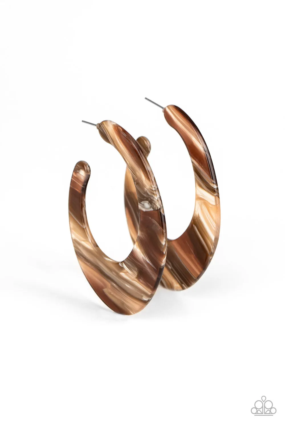 Paparazzi Retro Renaissance Earrings Brown