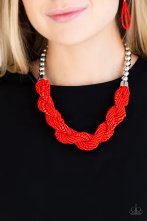 Paparazzi Savannah Surfin Necklace Red