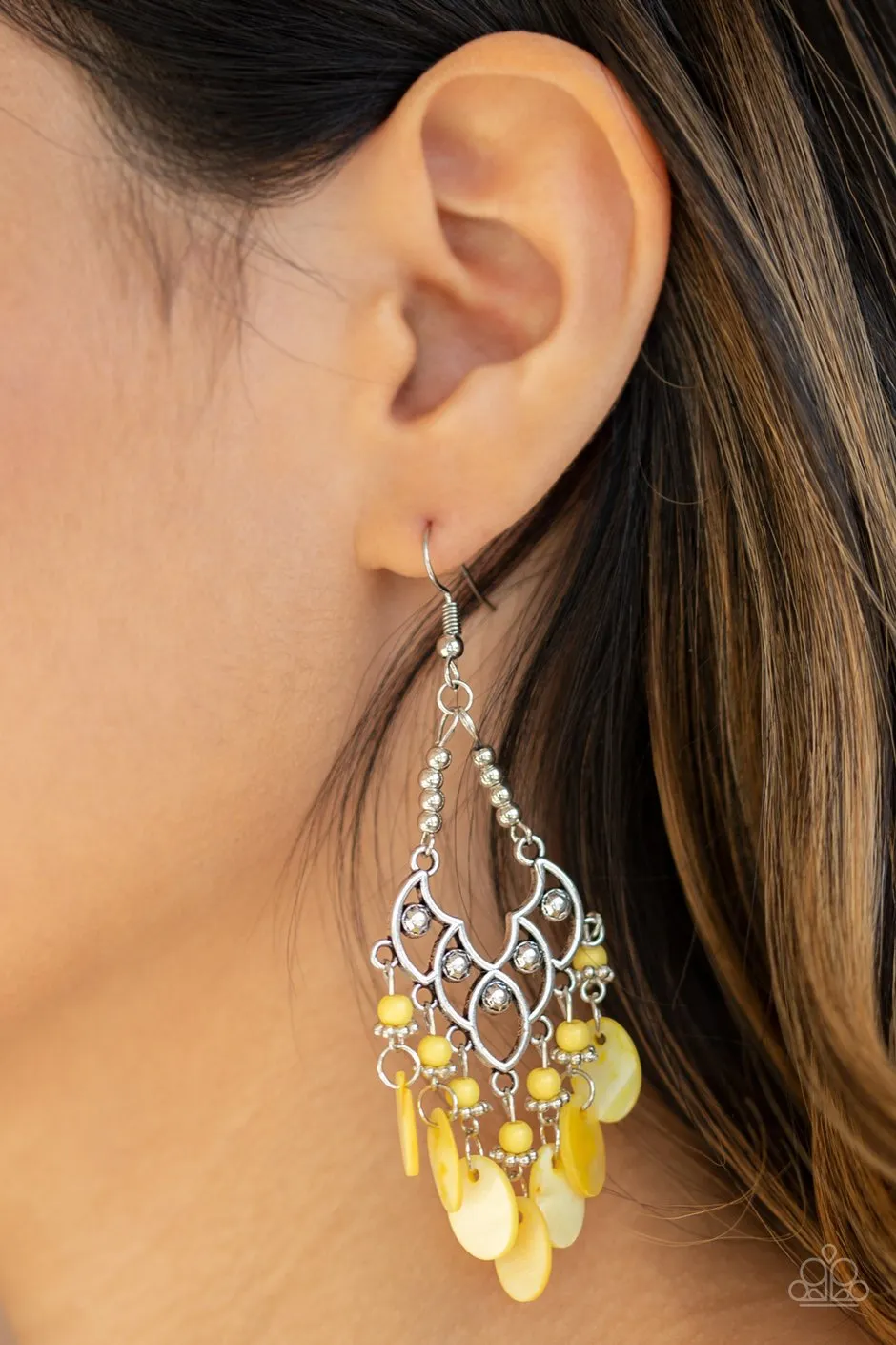 Paparazzi Shore Bait - Yellow Earrings