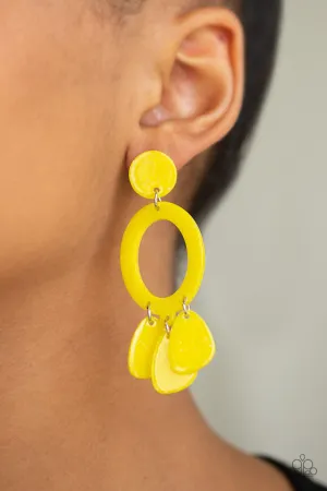 Paparazzi - Sparkling Shores - Yellow Earrings