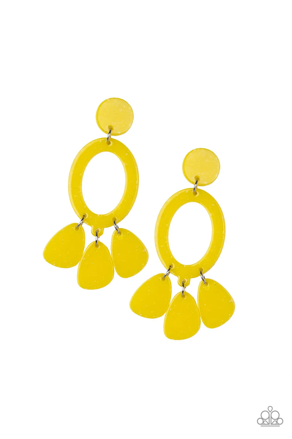 Paparazzi - Sparkling Shores - Yellow Earrings