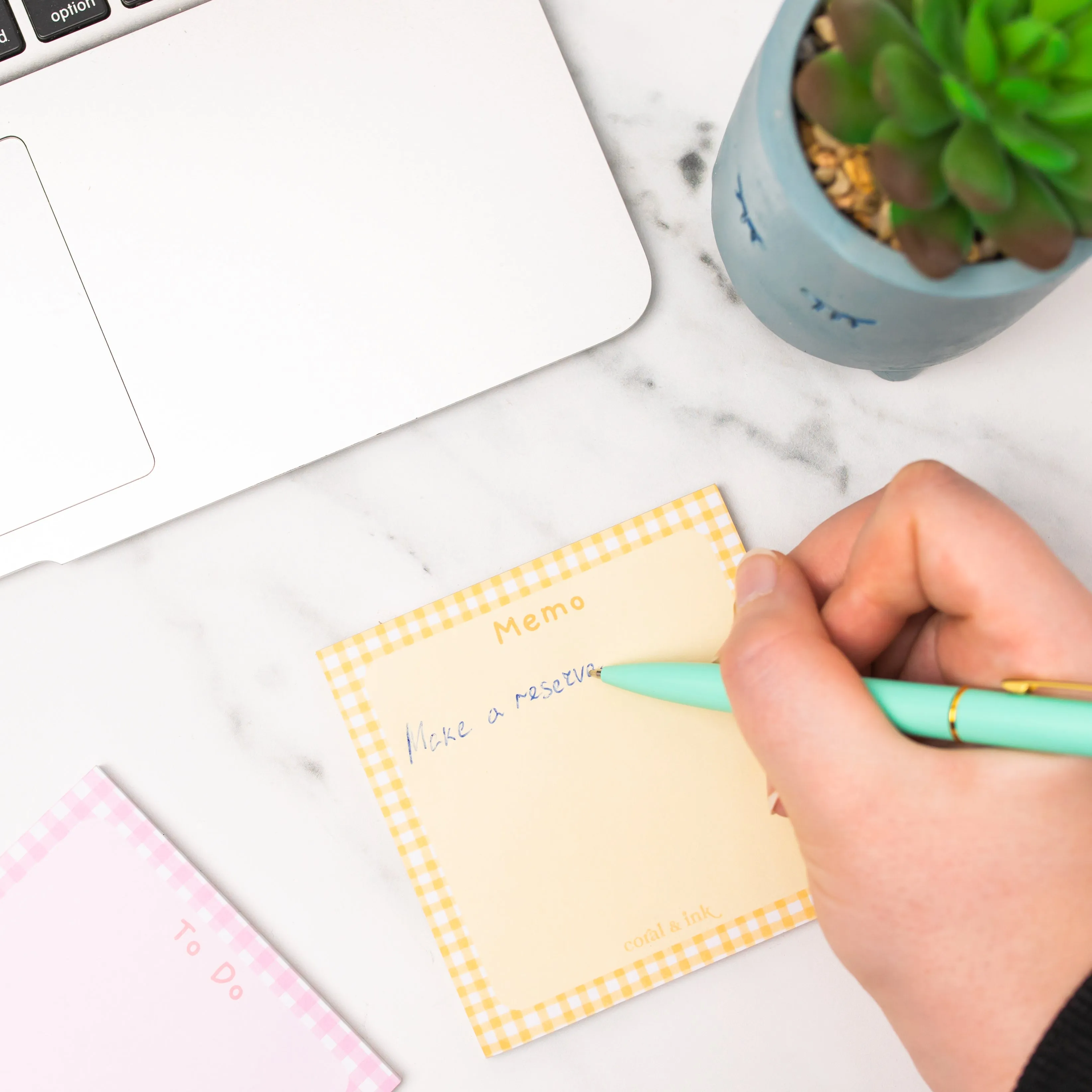 Pastel Gingham Aesthetic Memo Pads