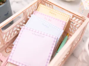 Pastel Gingham Aesthetic Memo Pads