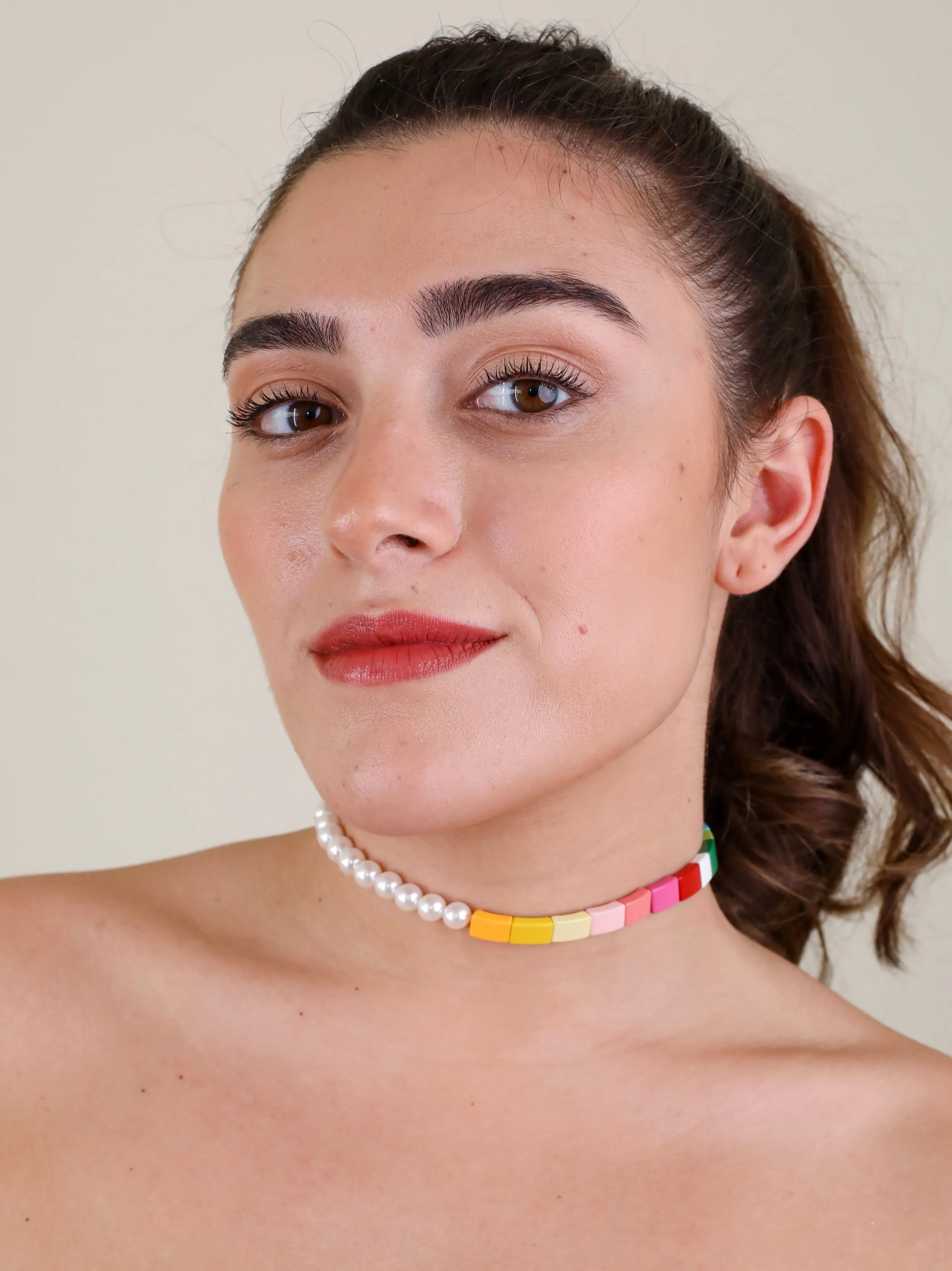 Pearl Rainbow Choker
