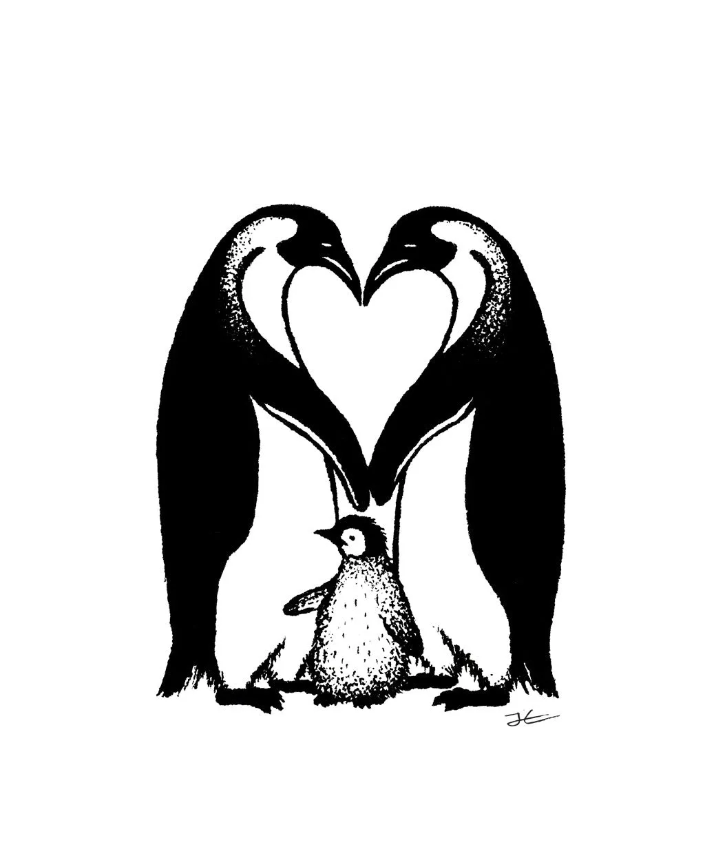 Penguin Love - Print/ Framed Print