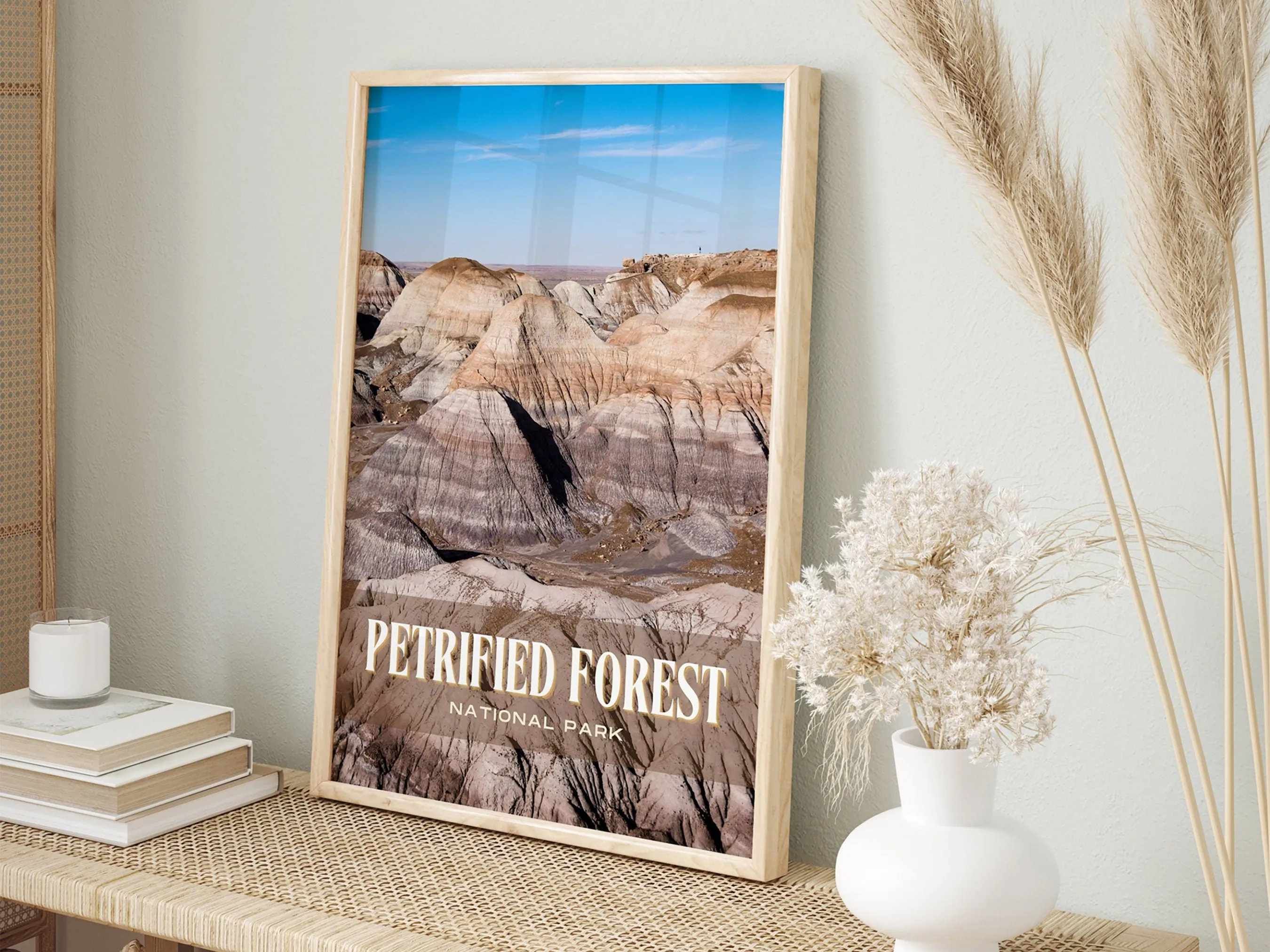 Petrified Forest Retro Wall Art, Arizona, USA