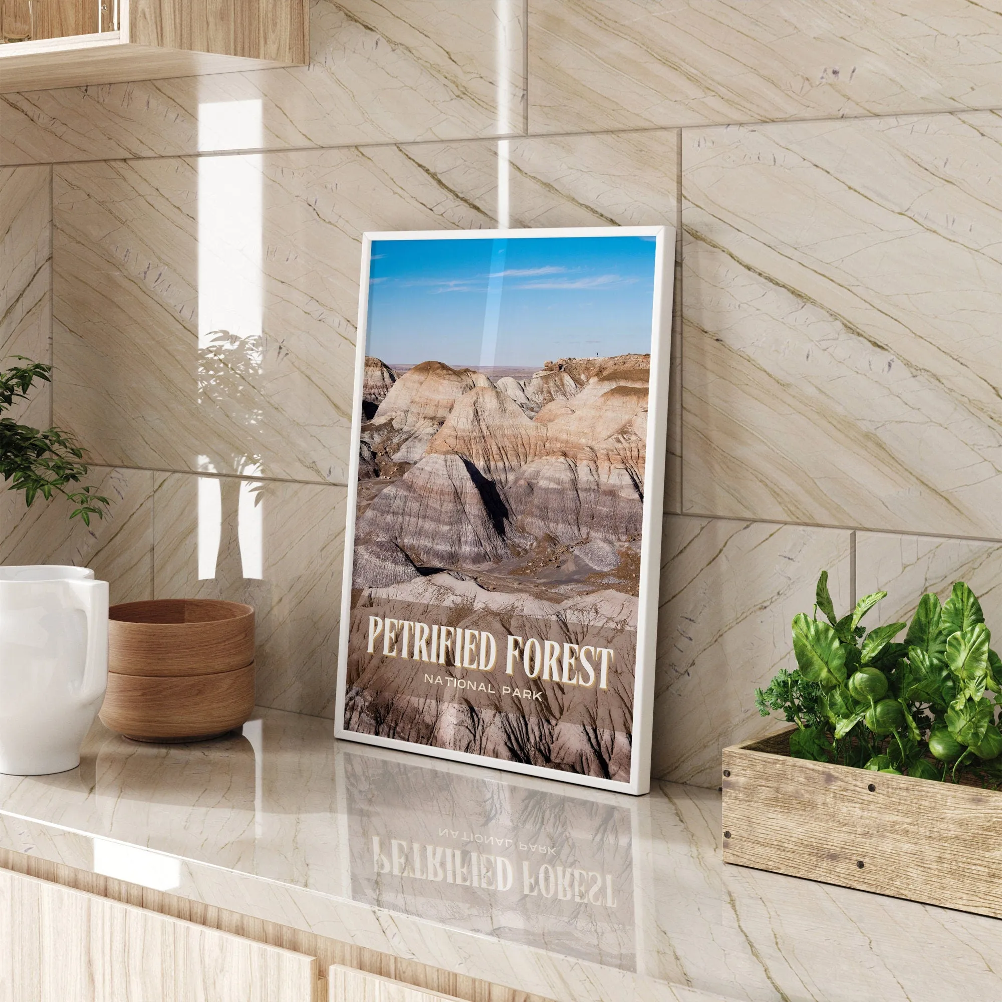 Petrified Forest Retro Wall Art, Arizona, USA