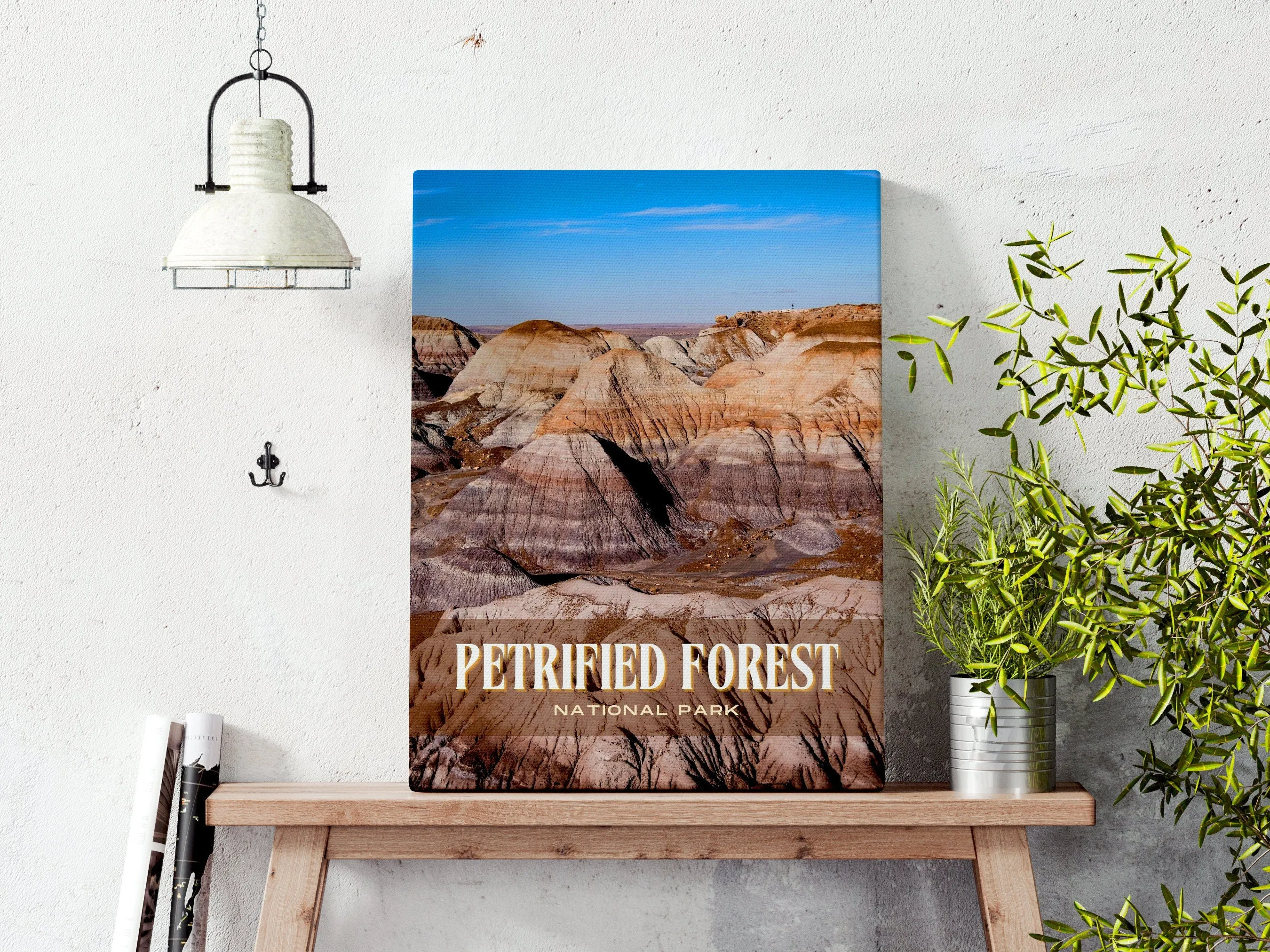 Petrified Forest Retro Wall Art, Arizona, USA