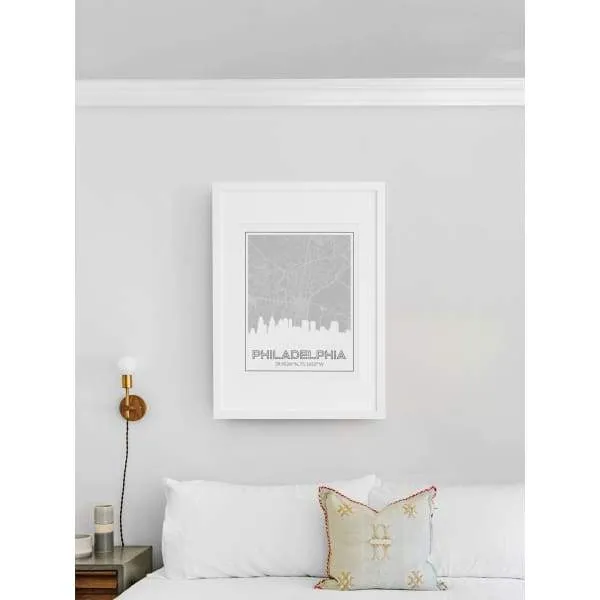 Philadelphia Pennsylvania skyline and map