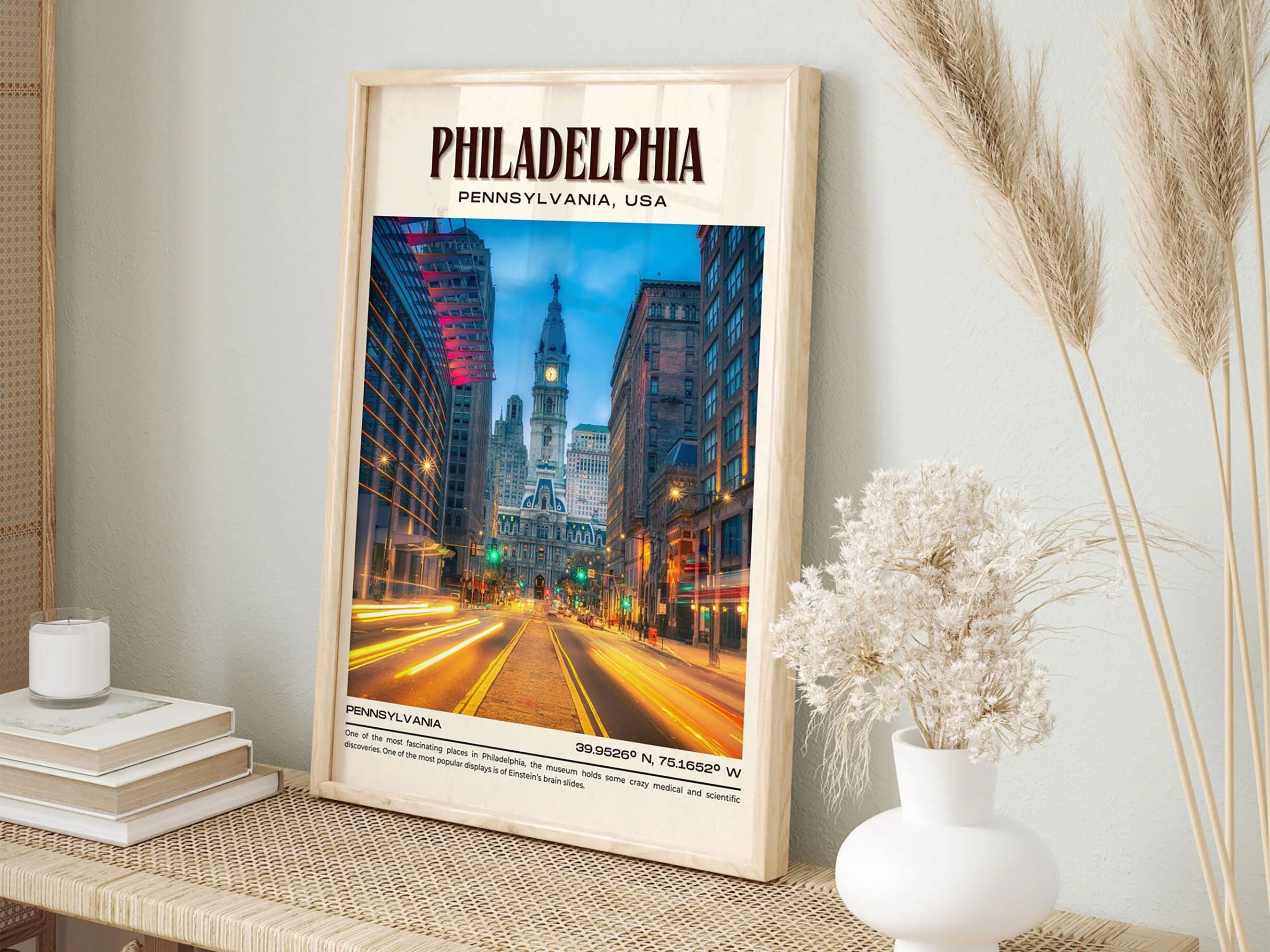 Philadelphia Vintage Wall Art, Pennsylvania, USA