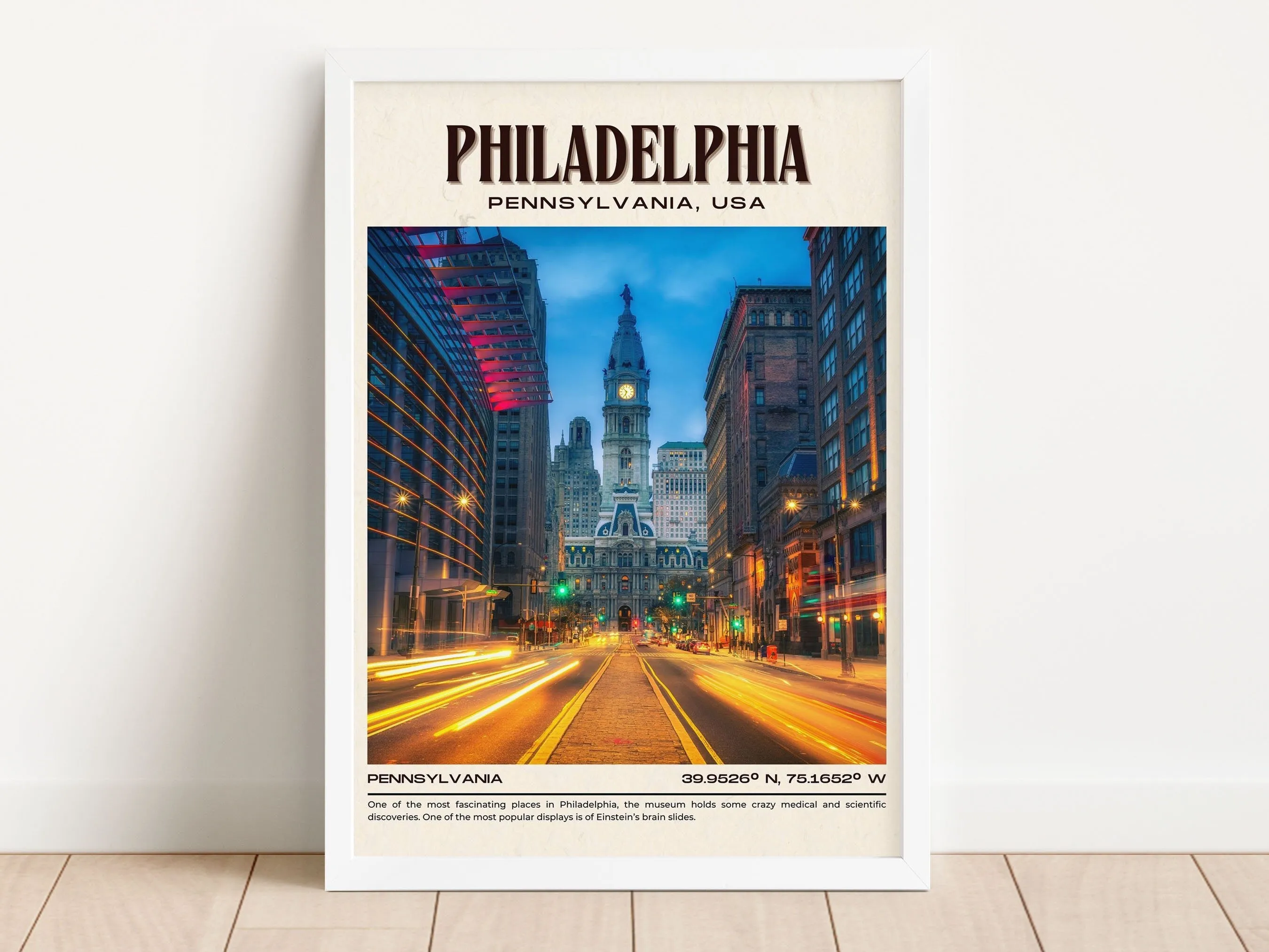 Philadelphia Vintage Wall Art, Pennsylvania, USA