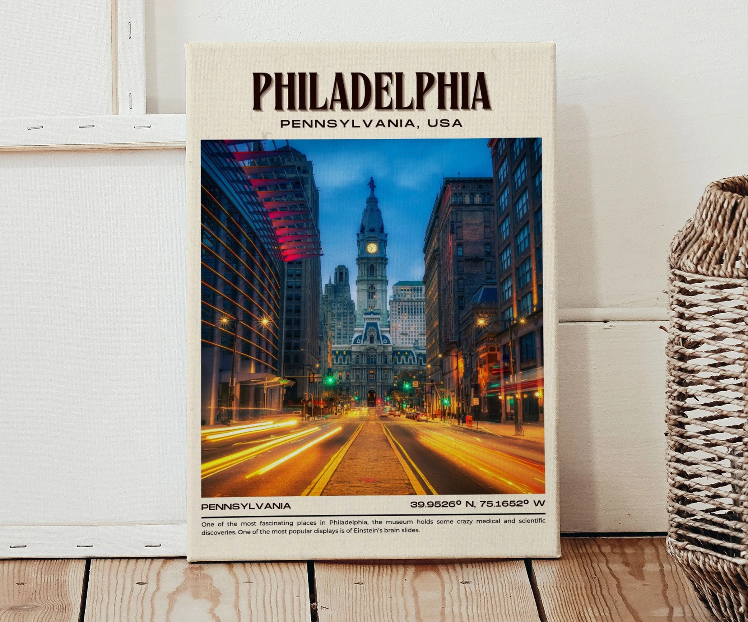 Philadelphia Vintage Wall Art, Pennsylvania, USA