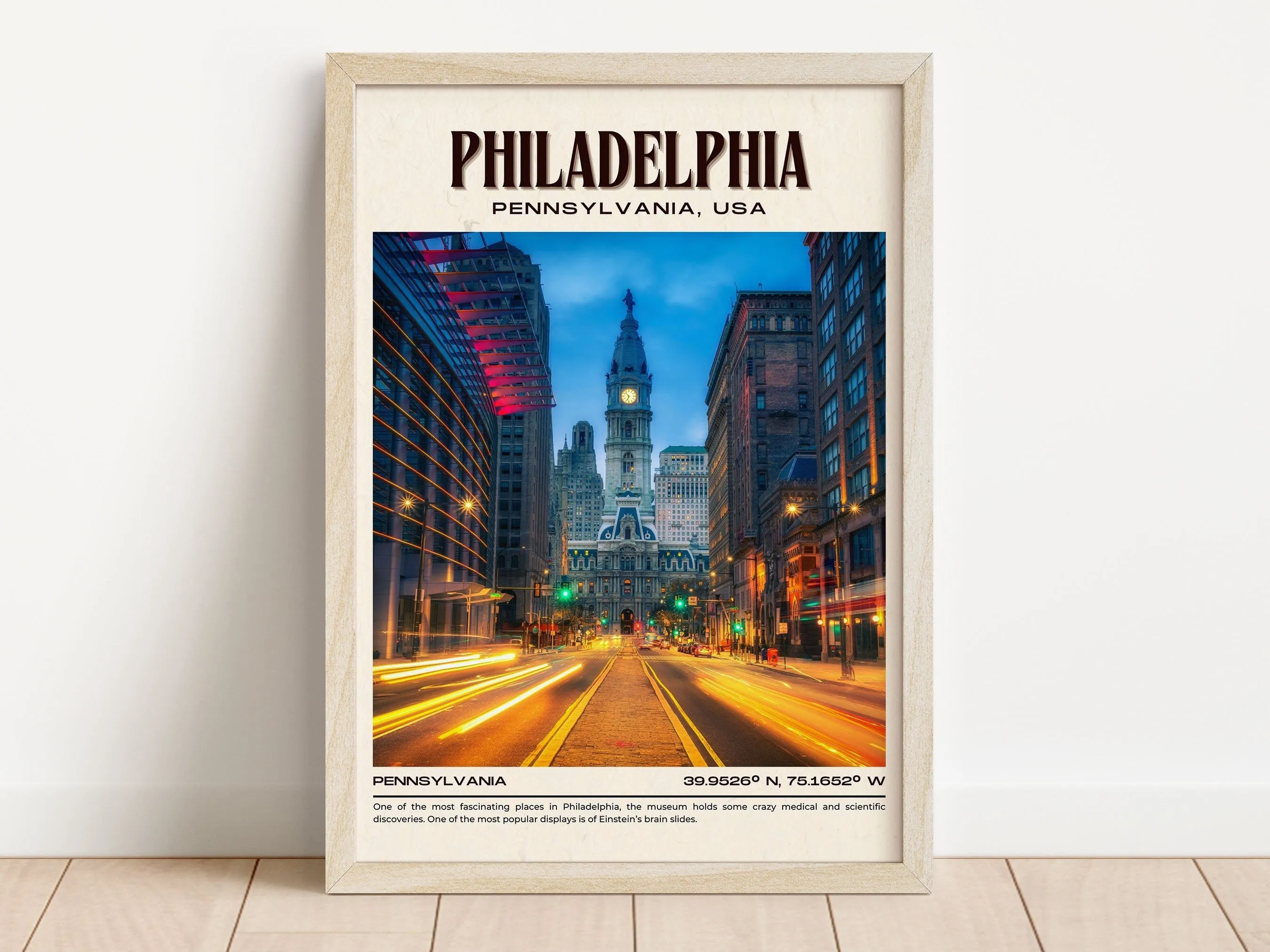 Philadelphia Vintage Wall Art, Pennsylvania, USA