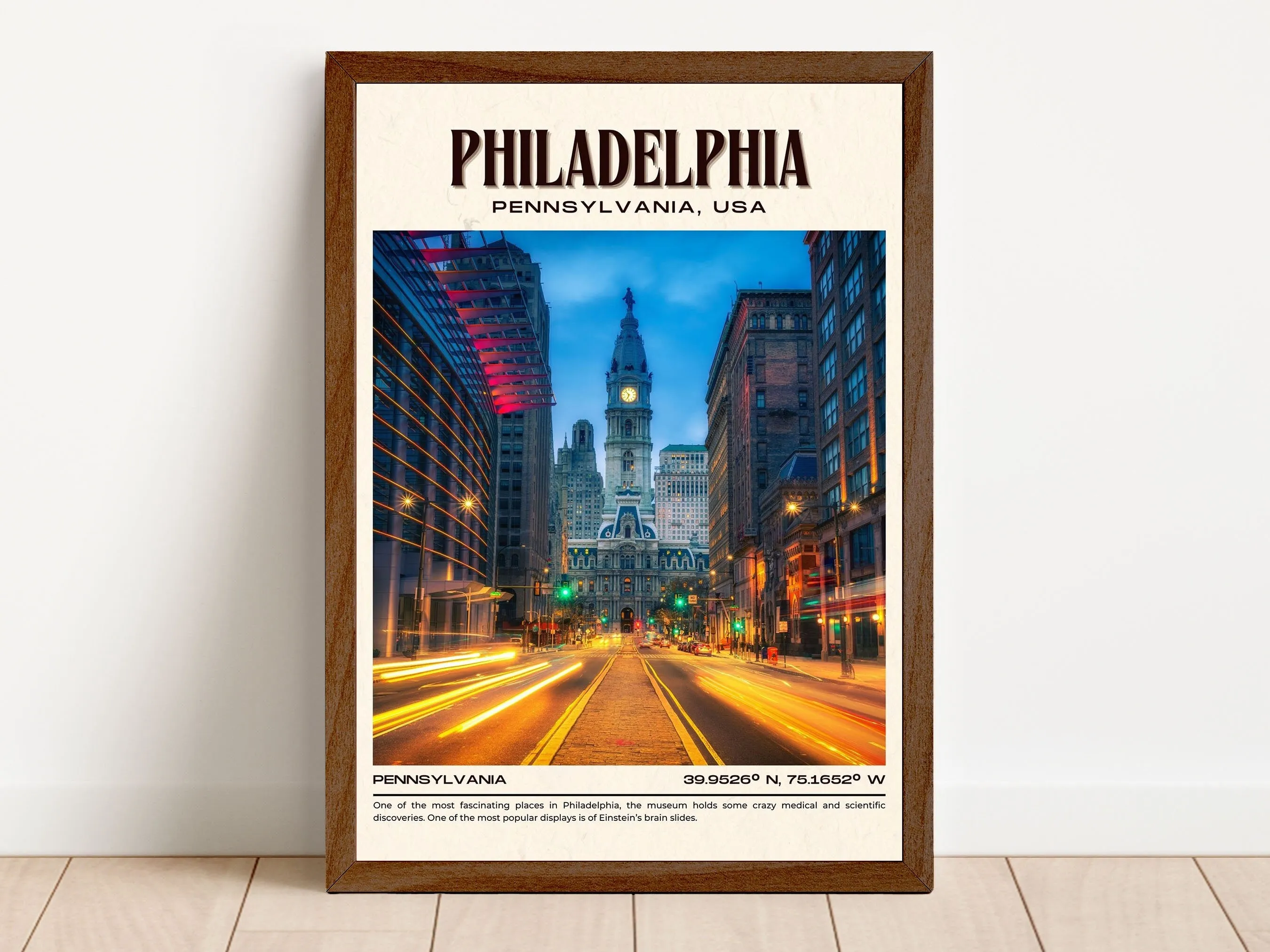 Philadelphia Vintage Wall Art, Pennsylvania, USA