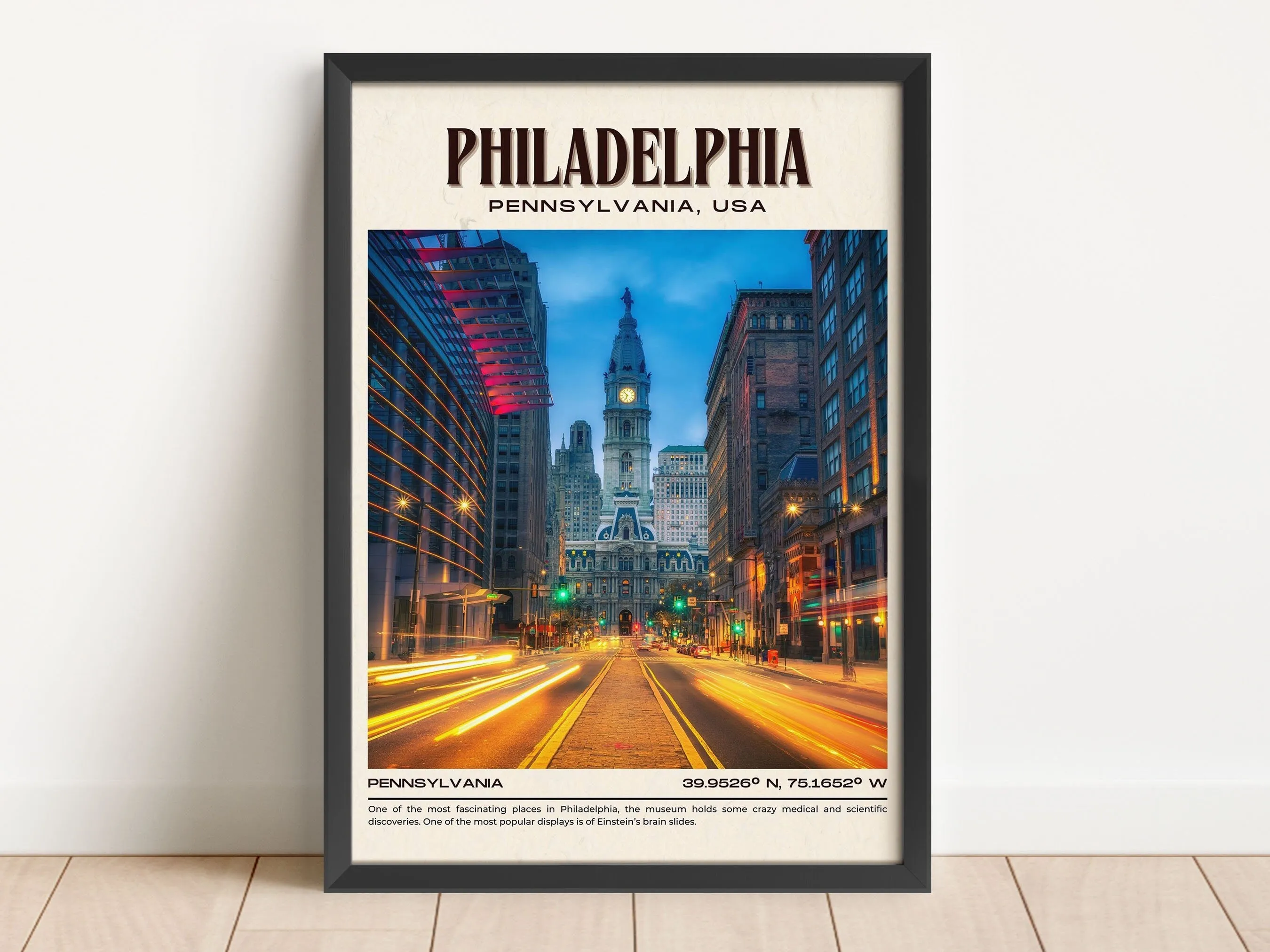 Philadelphia Vintage Wall Art, Pennsylvania, USA