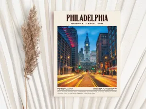 Philadelphia Vintage Wall Art, Pennsylvania, USA