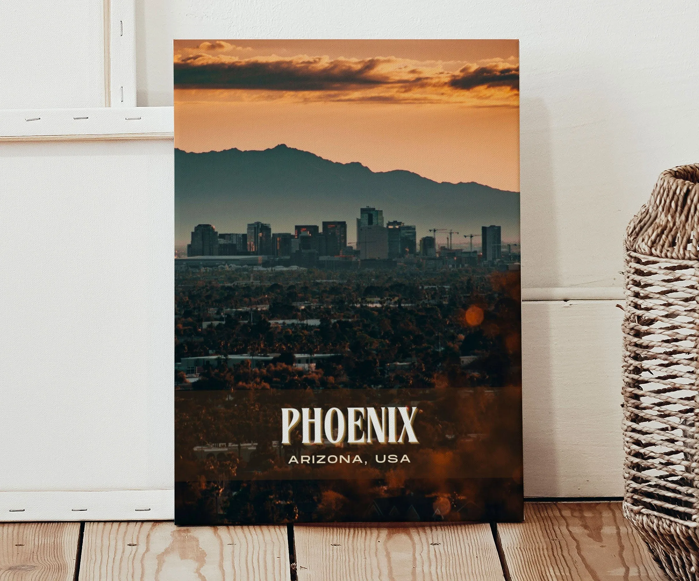 Phoenix Retro Wall Art, Arizona, USA