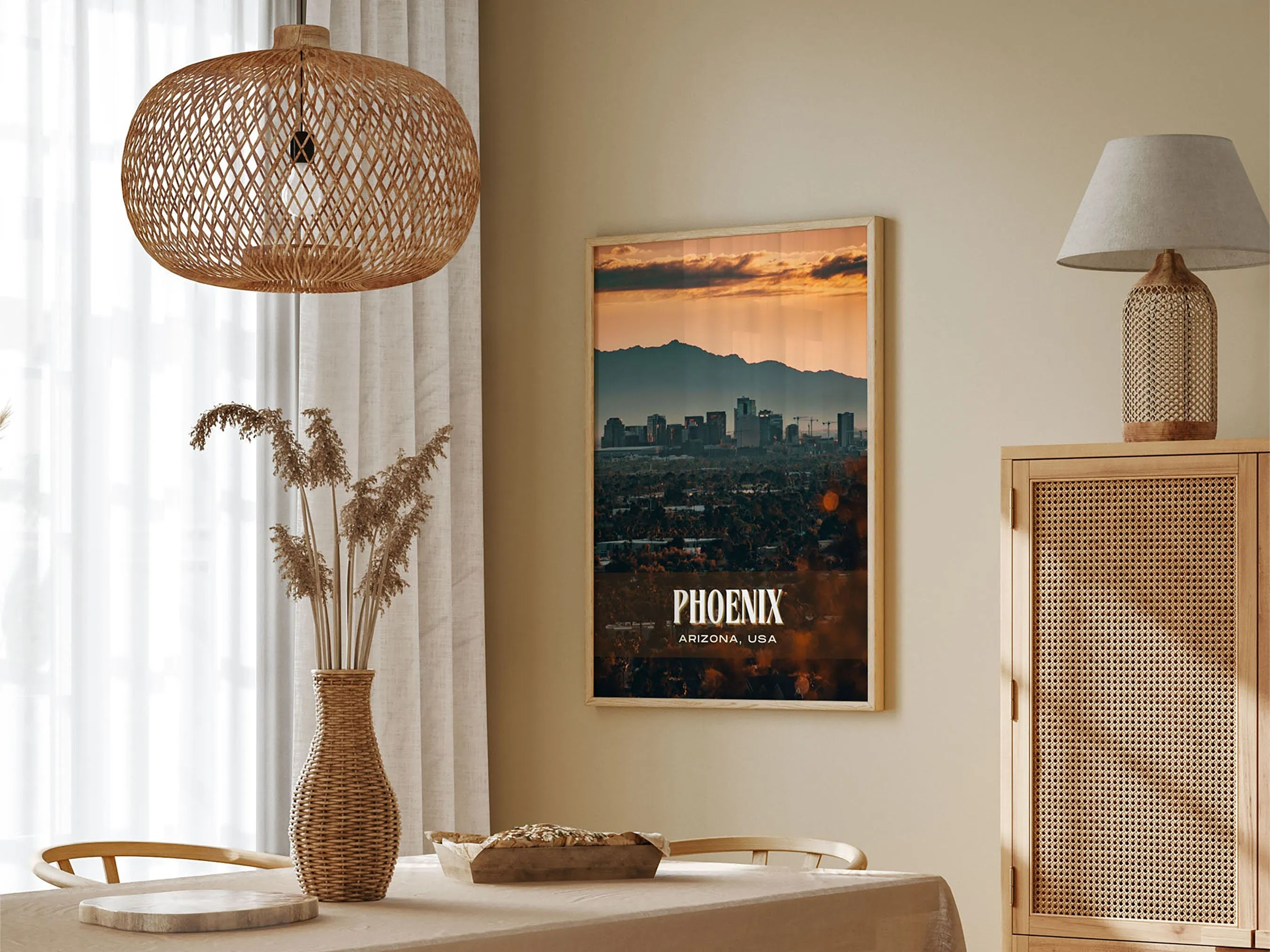 Phoenix Retro Wall Art, Arizona, USA