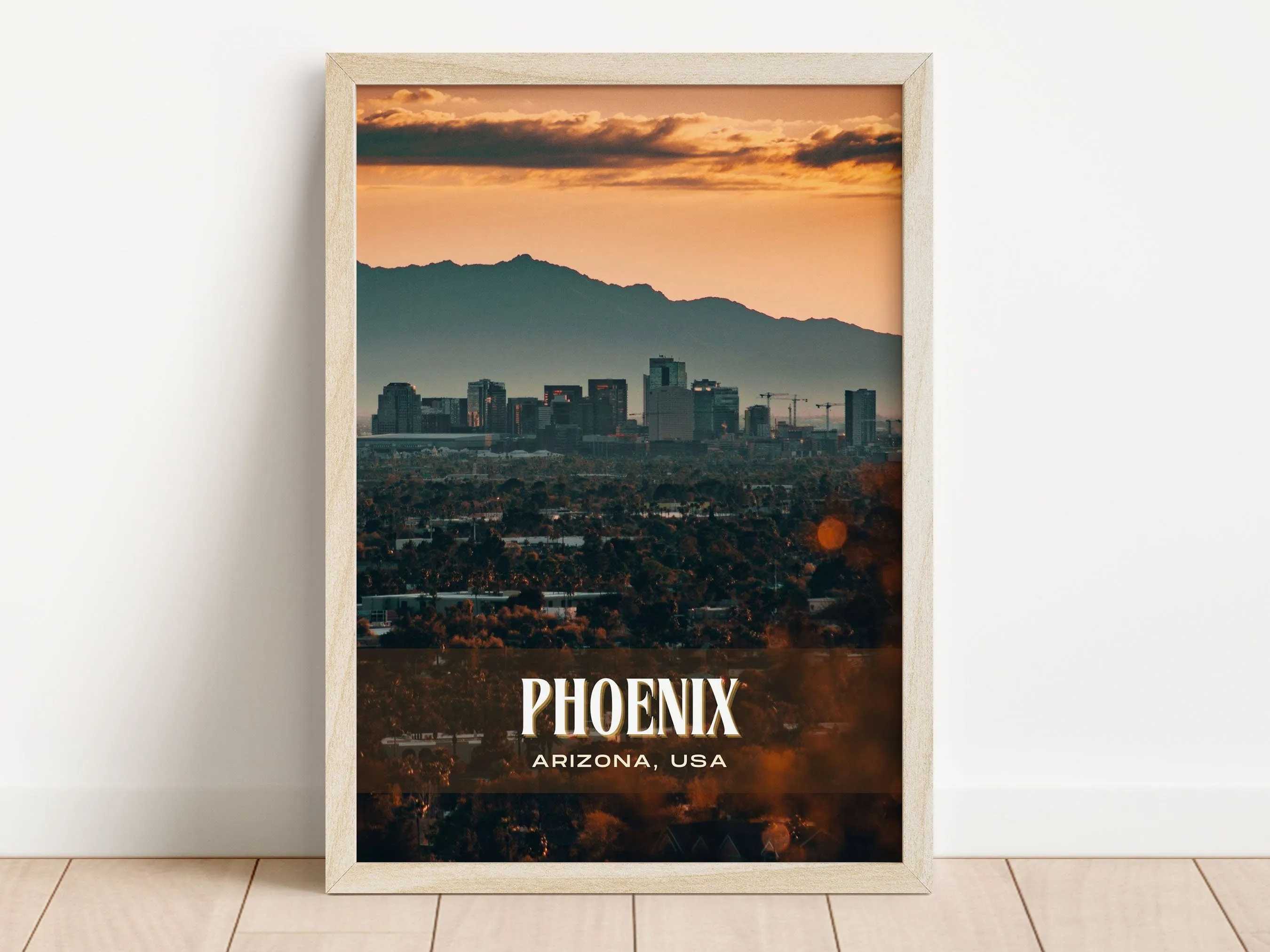 Phoenix Retro Wall Art, Arizona, USA