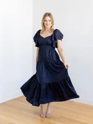 PINCH Flutter Sleeve Tiered Maxi Dress