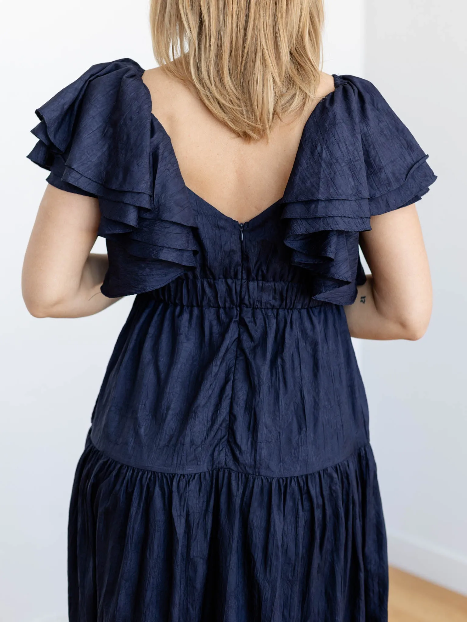 PINCH Flutter Sleeve Tiered Maxi Dress