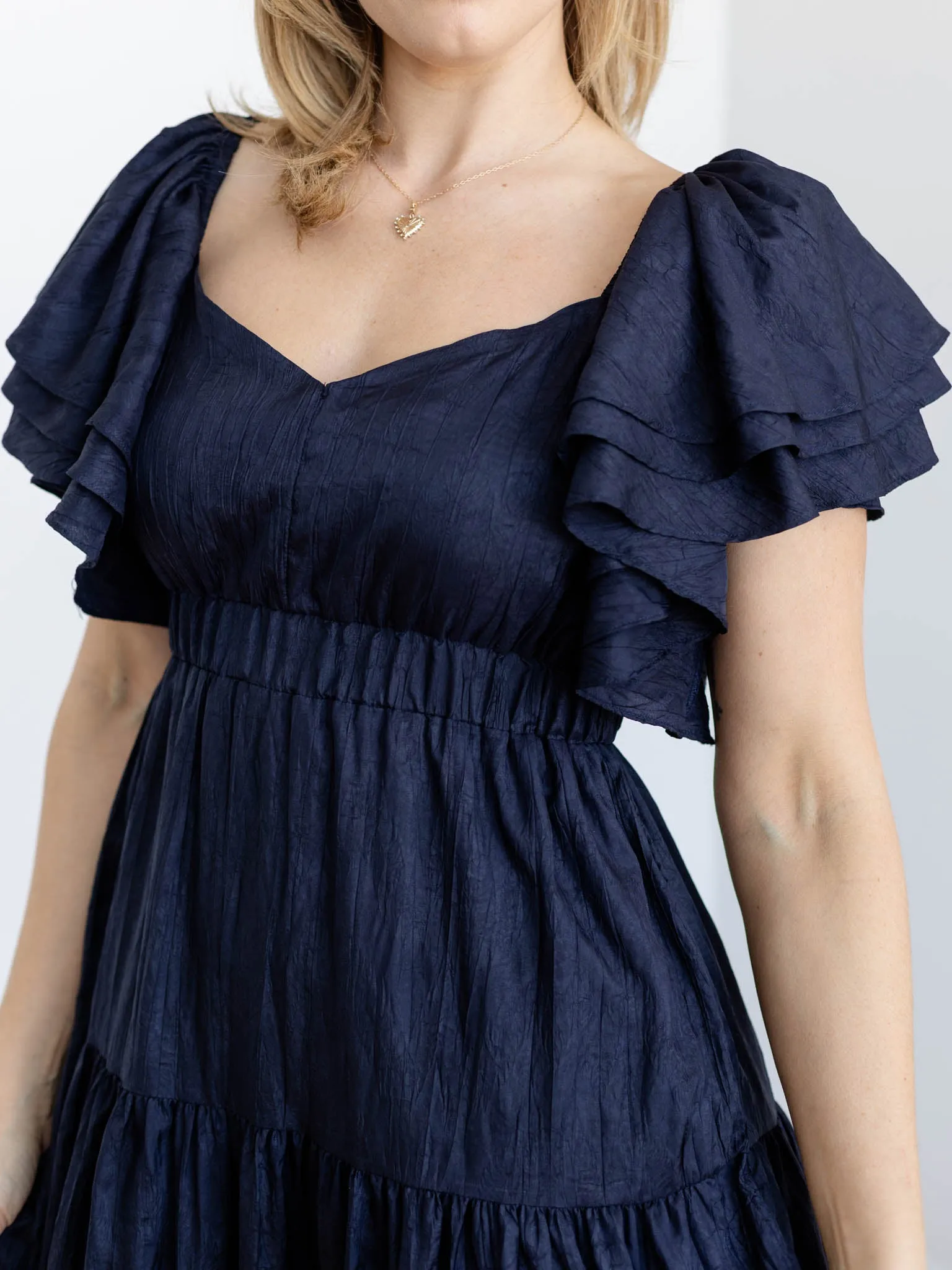 PINCH Flutter Sleeve Tiered Maxi Dress