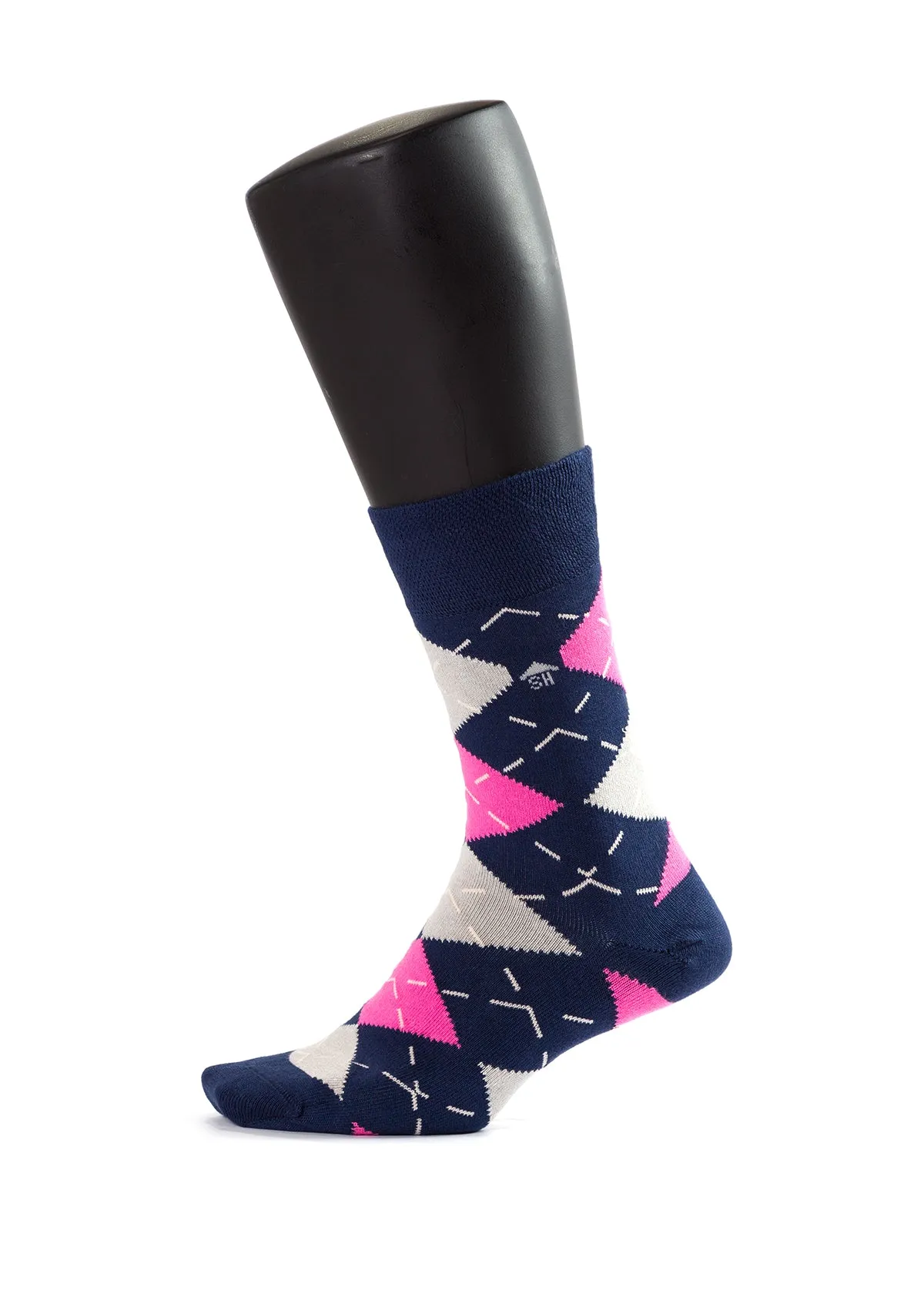 Pink Argyle Design Women Bamboo Socks