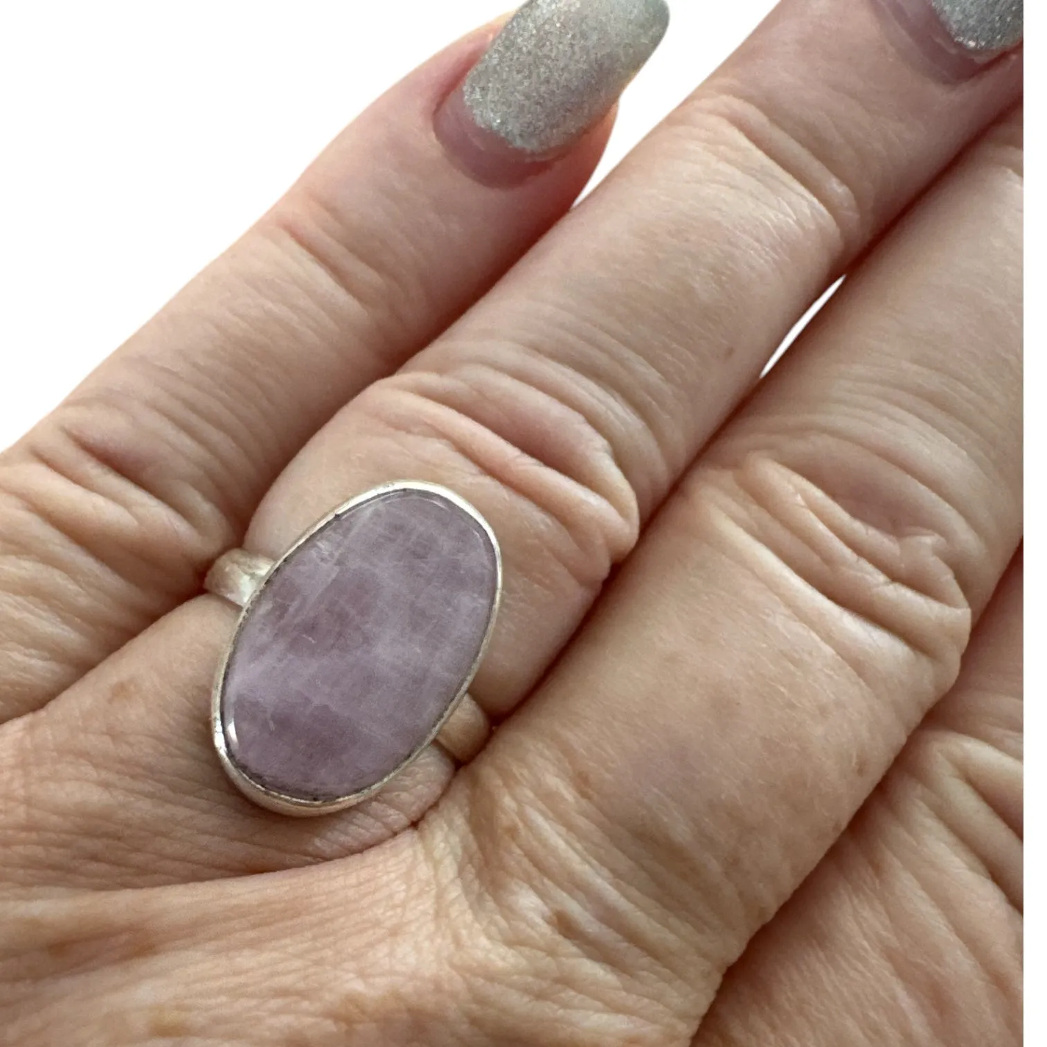 Pink Kunzite Solid 925 Sterling Silver Ring 6