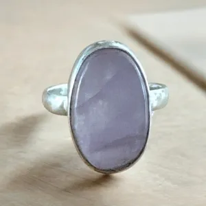 Pink Kunzite Solid 925 Sterling Silver Ring 6