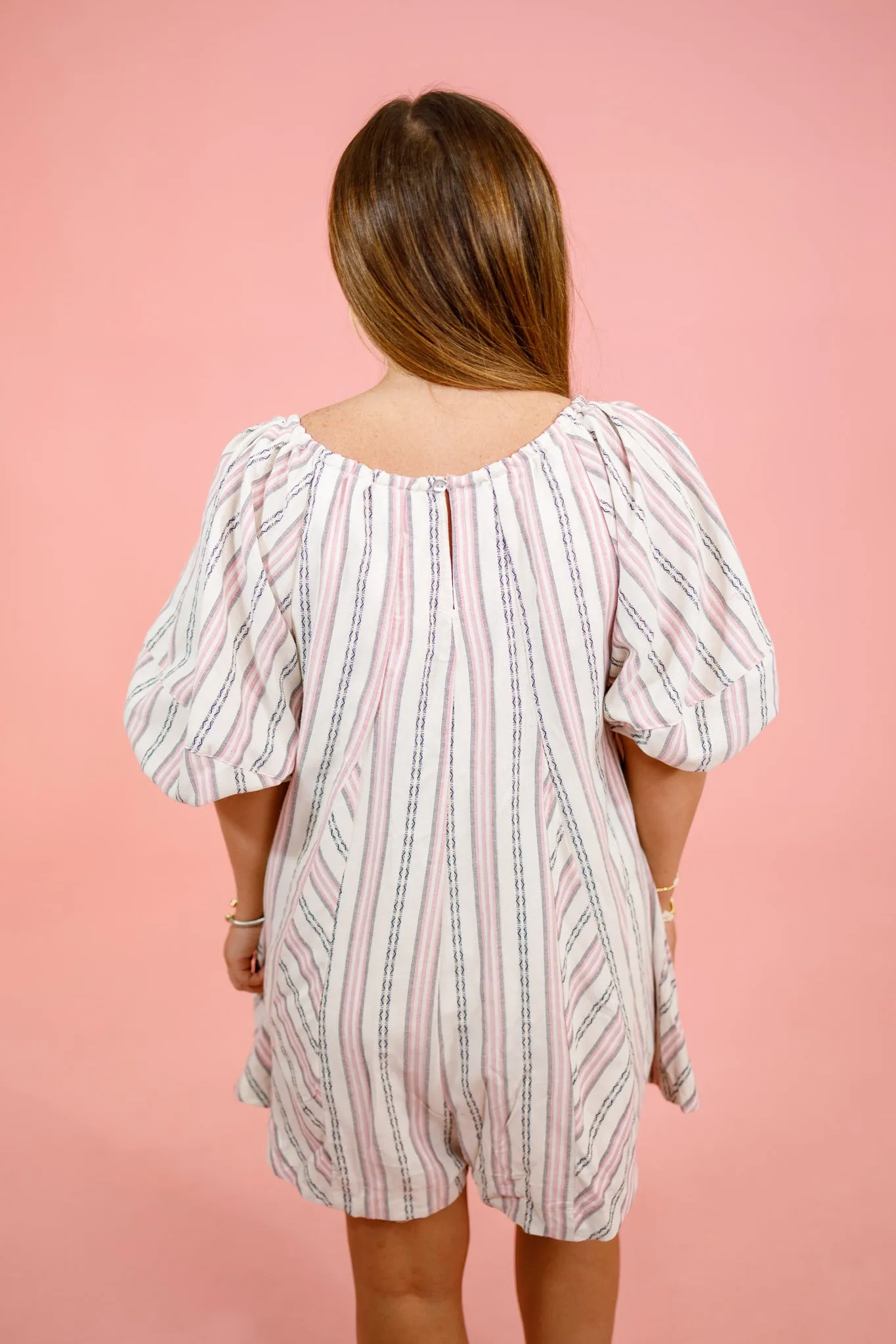 Pink Stripe Romper