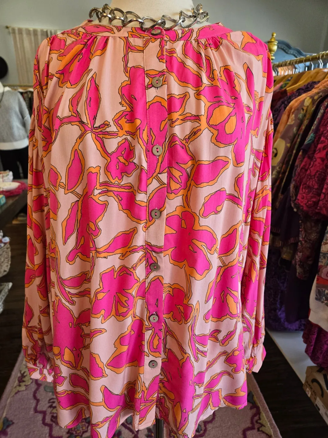Pink Wing Floral Top