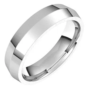 Platinum 5 mm Knife Edge Comfort Fit Band Size 9.5