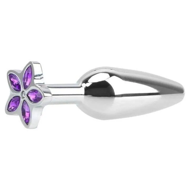 Plug Anal Diamant Fleur Violet Simple