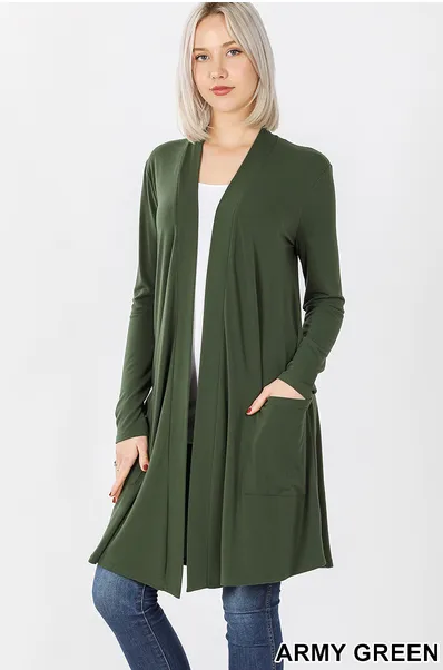 Plus Basic Solid Cardigan-Multiple Colors Available