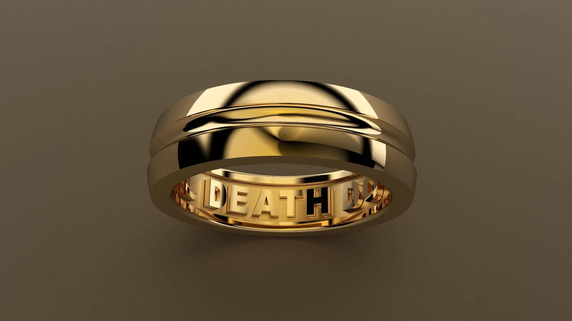 Polished Yellow Gold 6mm Interior Message Wedding Band