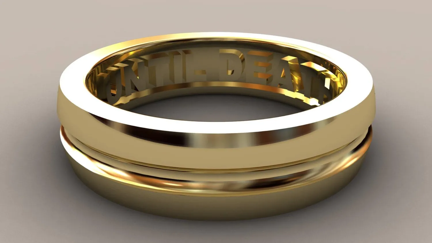 Polished Yellow Gold 6mm Interior Message Wedding Band