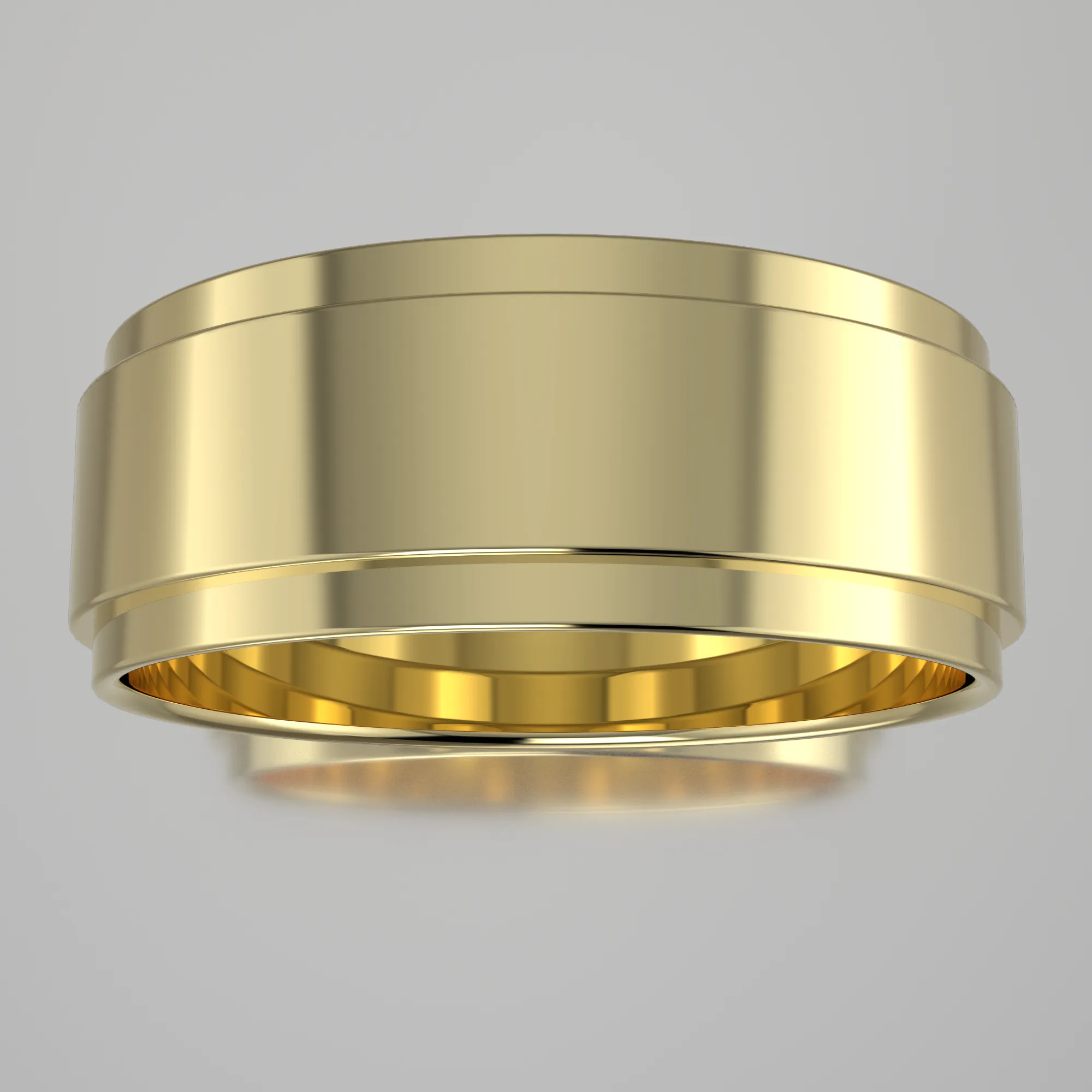 Polished Yellow Gold 7mm Step Edge Wedding Band