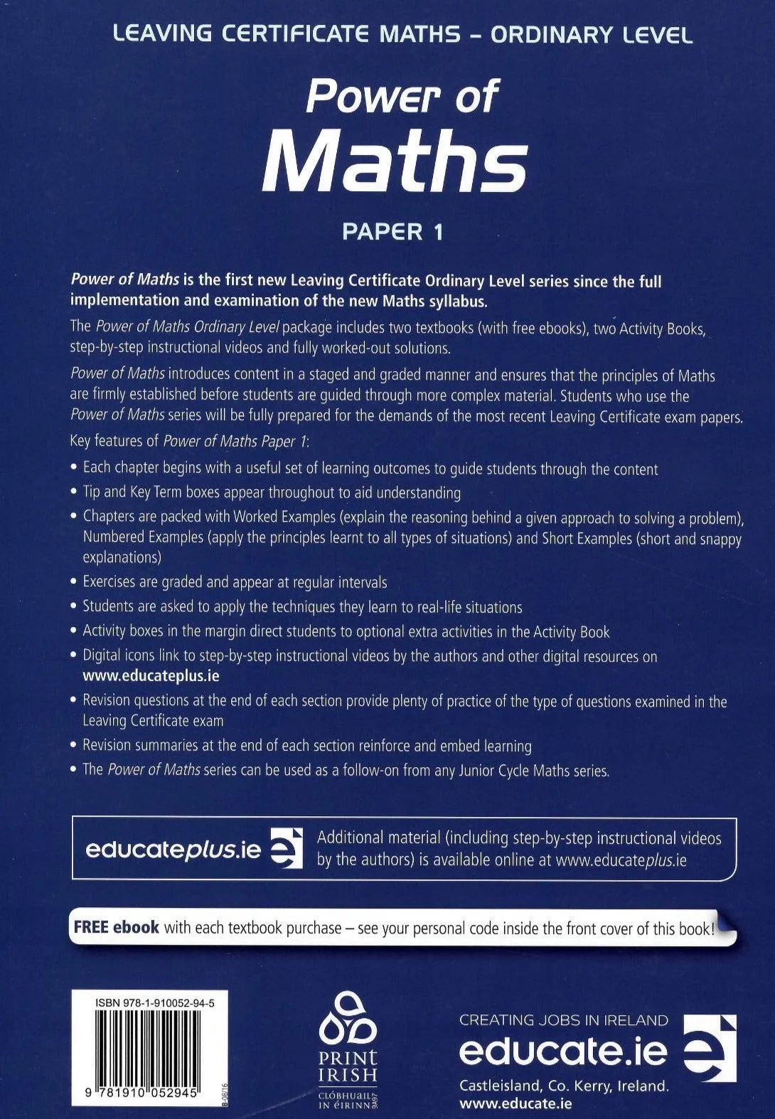Power of Maths - Leaving Cert - Paper 1 - Ordinary Level - Textbook Only
