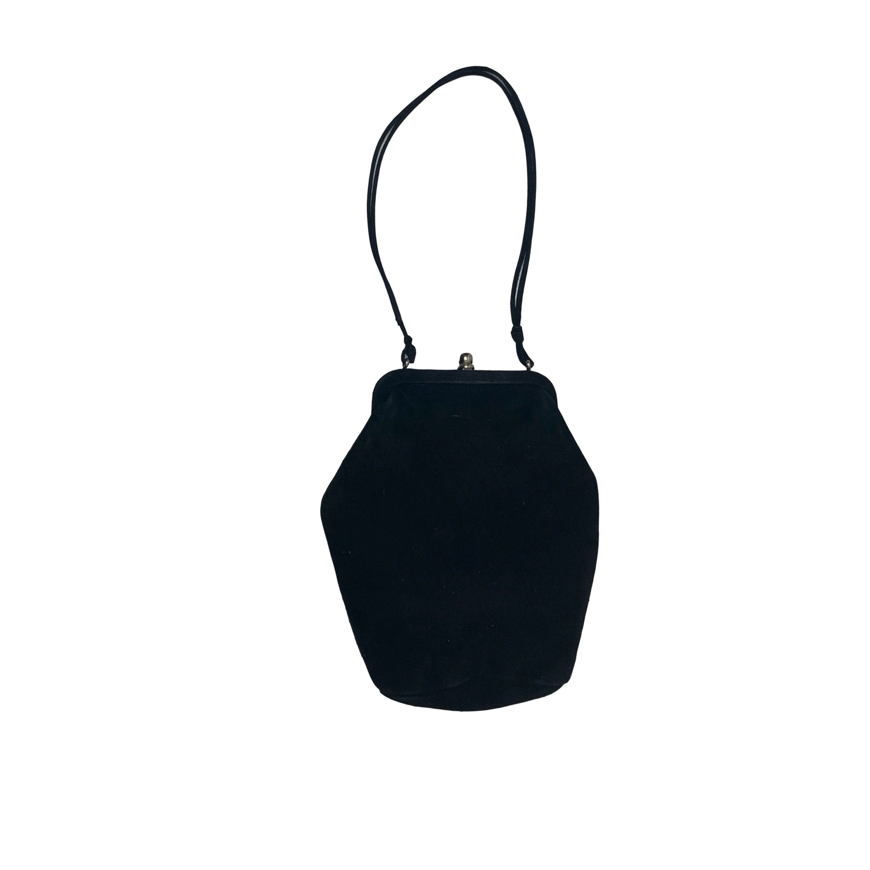 Prada Black Suede Kiss Lock Bag