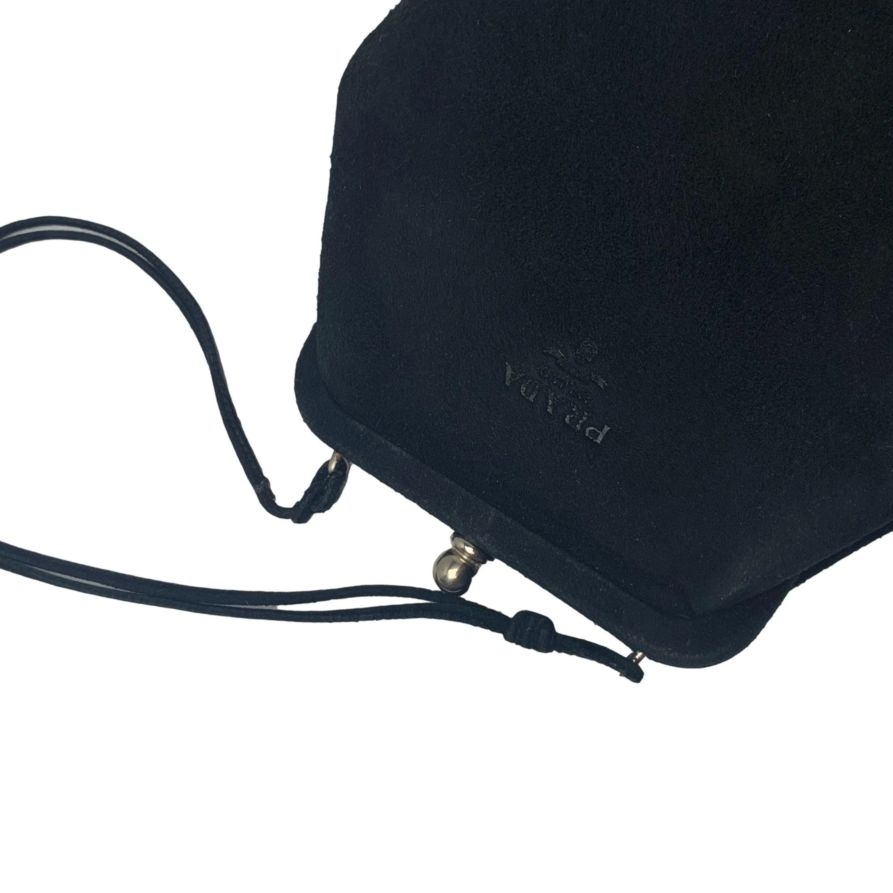 Prada Black Suede Kiss Lock Bag