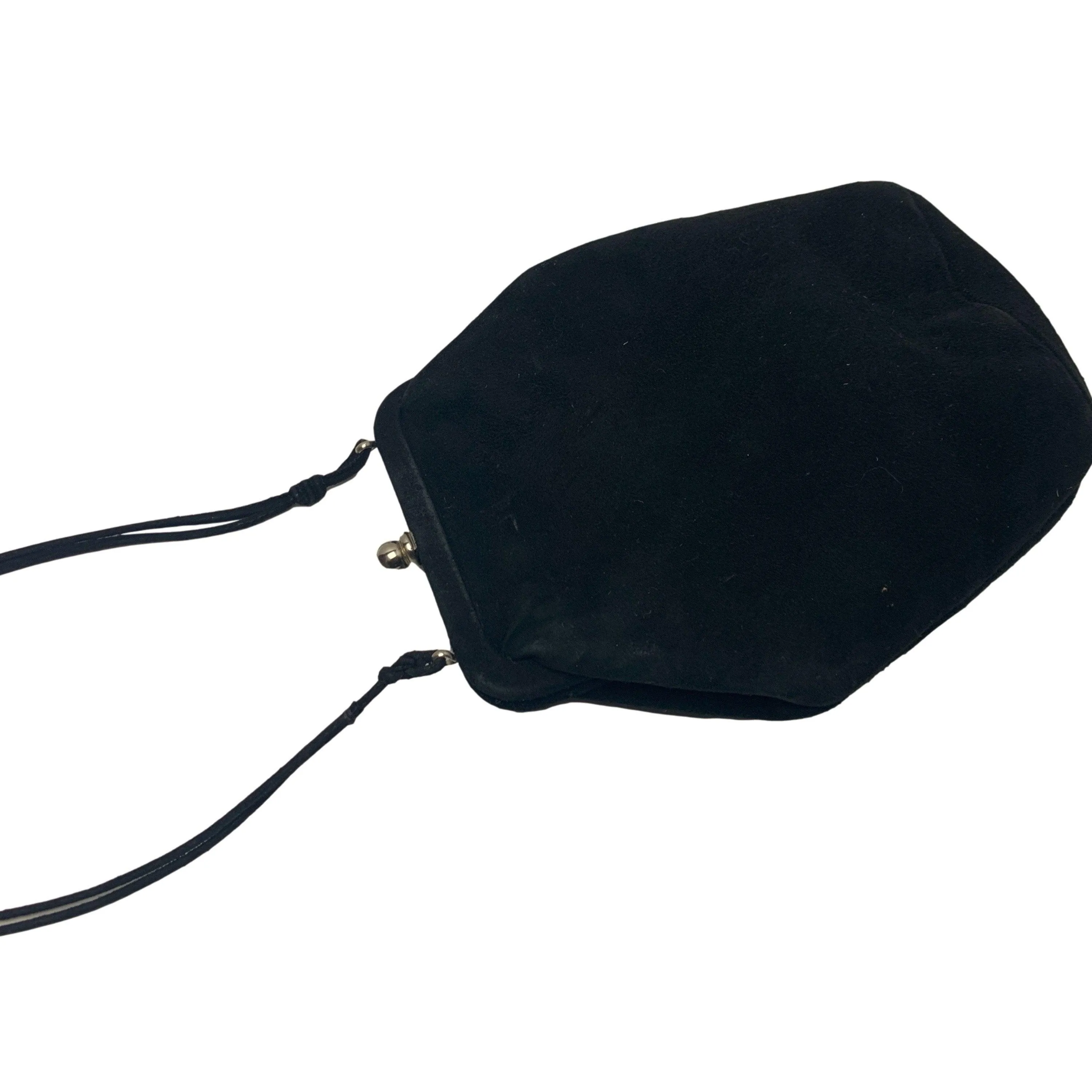 Prada Black Suede Kiss Lock Bag