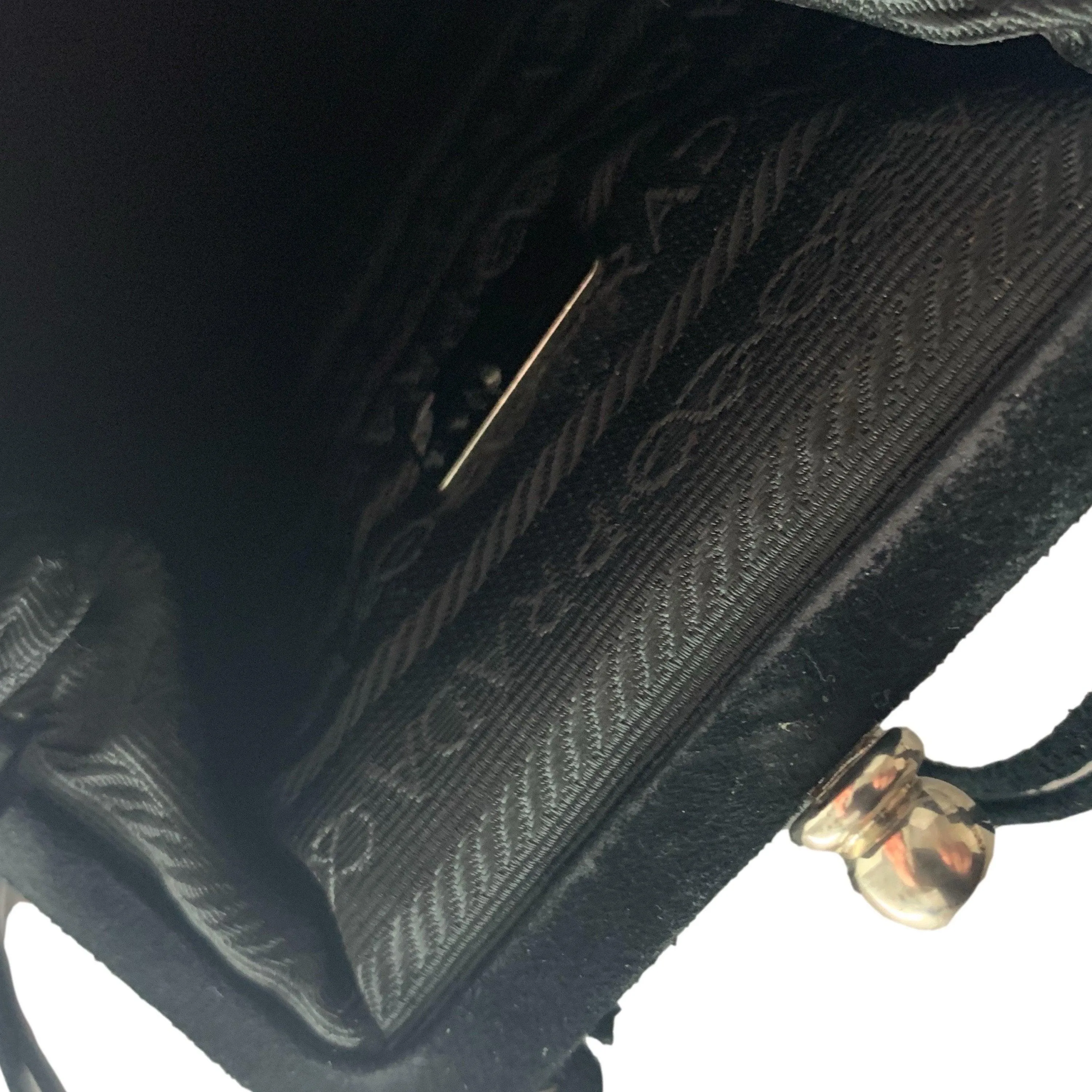 Prada Black Suede Kiss Lock Bag