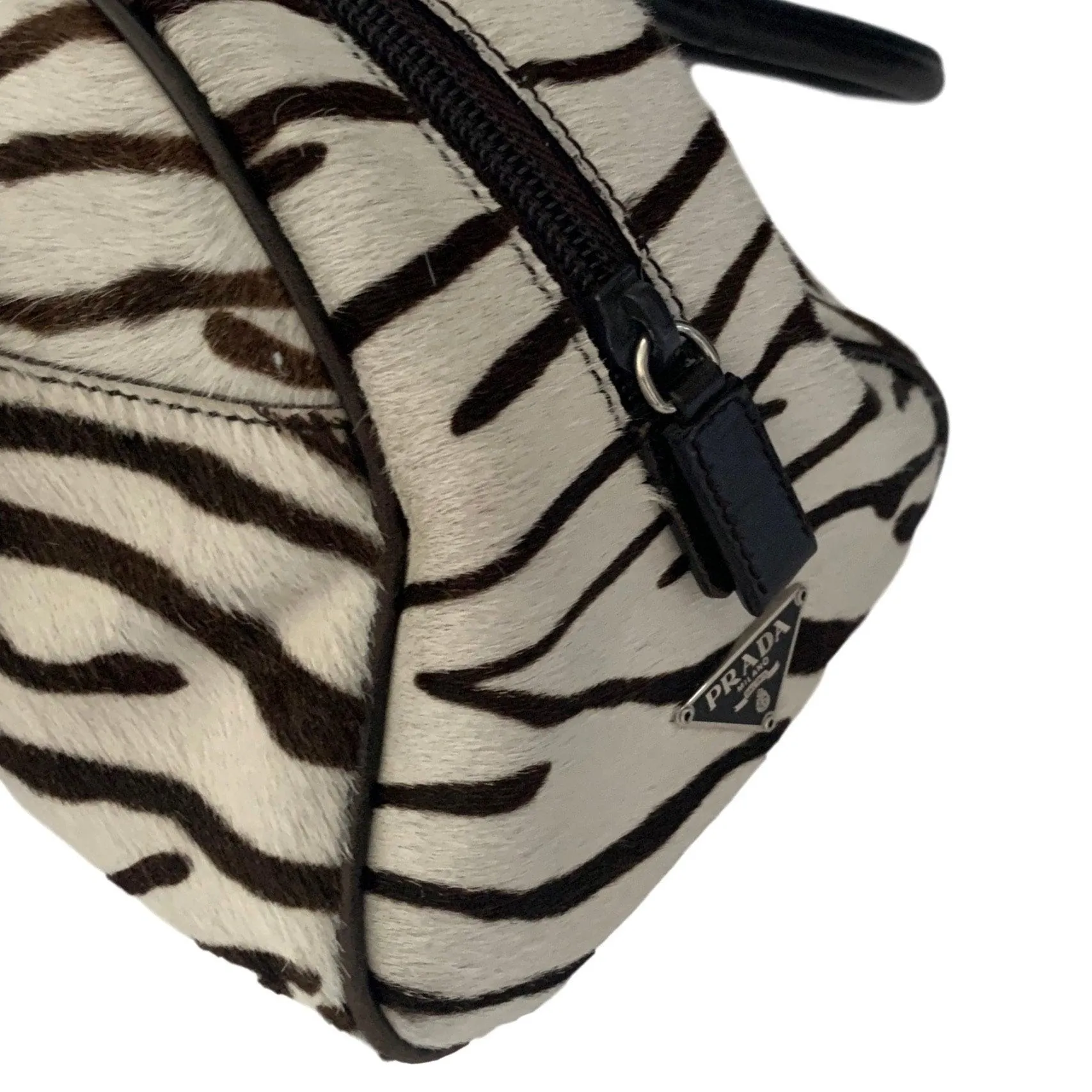 Prada Zebra Logo Bowler Bag