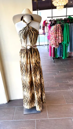 Printed Chain Maxi Dress