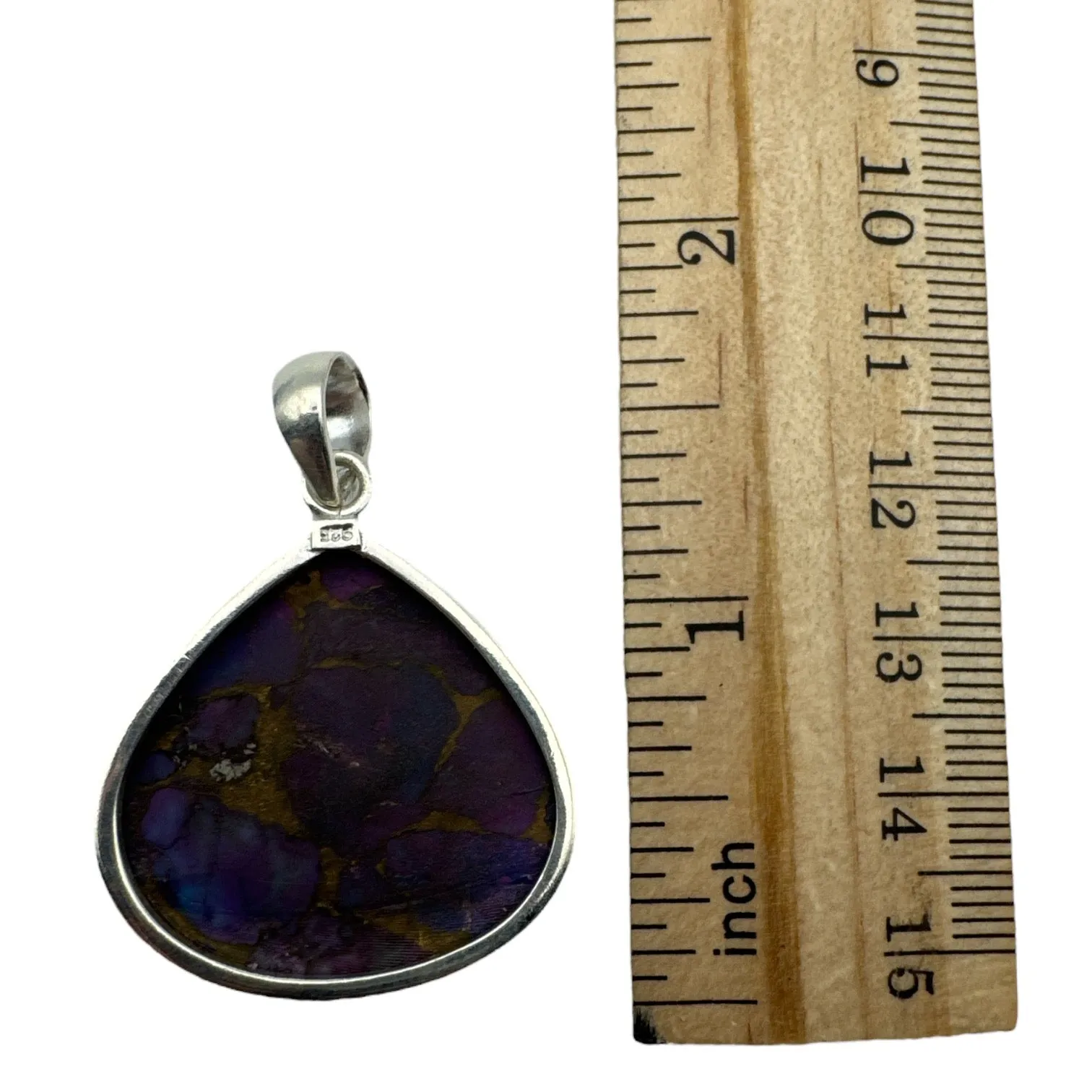 Purple Turquoise Solid 925 Sterling Silver Pendant